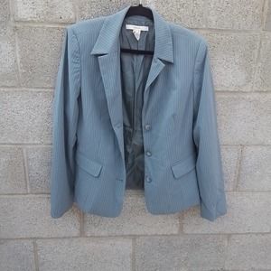 Merona Women's Blazer Size Large In Gray w/ Pinstripes